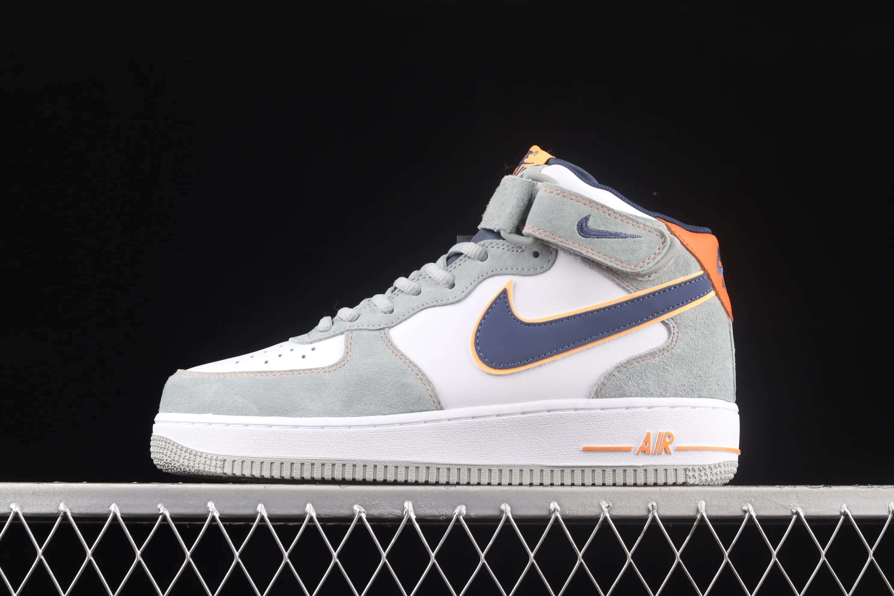 All categories Nk Air Force 1 Air Force series Nk Air Force 1 Mid Air Force mid-top Nk Air Force 1'07 Mid gray blue orange suede Air Force One mid-top casual sneakers CQ5059-203